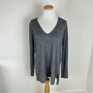 Aritzia Babaton Wool V Neck Oversized Sweater Gray Size S